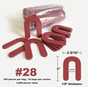 Deslauriers Econ-O-Shim - Red 2 5/16" x 3" x 1/8" Solid - Pack of 100
